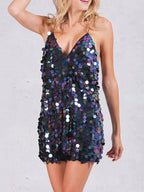 Luxury Iridescent Sequin Cocktail Dress