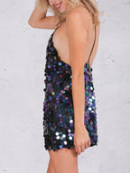 Luxury Iridescent Sequin Cocktail Dress