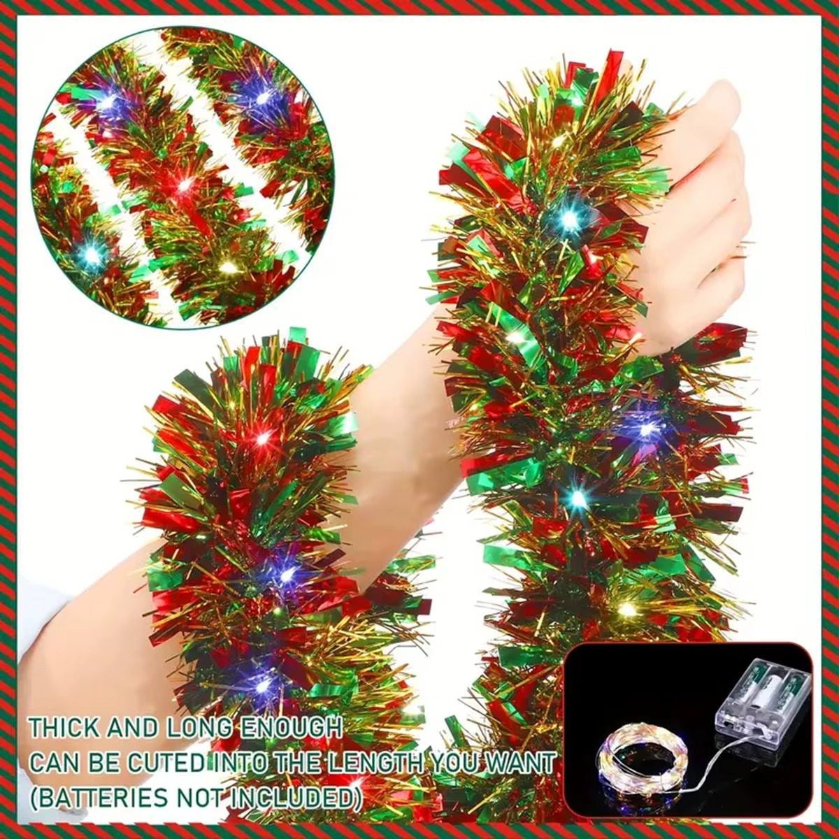 Christmas Tinsel Garland Metallic